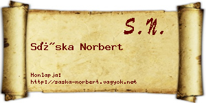 Sáska Norbert névjegykártya