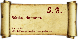 Sáska Norbert névjegykártya
