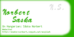 norbert saska business card